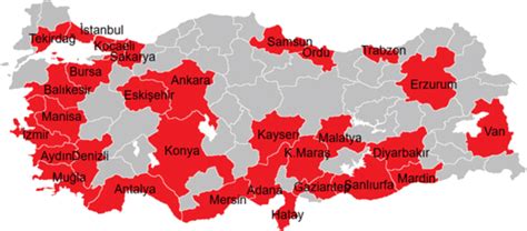81 cities in turkey|Metropolitan municipalities in Turkey .